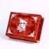 法国红色绒布白浮雕针线盒