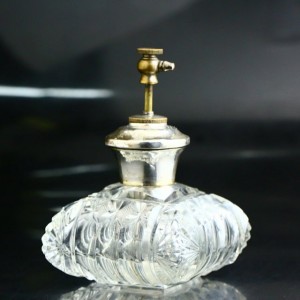 纯银颈水晶玻璃古董香水瓶