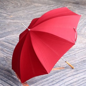 红色银柄伞