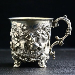 英国纯银贵族浮雕杯
