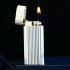 法国cartier卡地亚打火机镀银竖条纹短款圆柱古董打火机