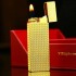 卡地亚Cartier镀金编织纹长款五角气体打火机