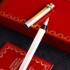 法国cartier卡地亚打火机钢笔套装镀银竖条纹三色金系列古董收藏送礼