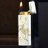 法国cartier卡地亚打火机镀银拉丝纹三色金凤凰雕刻气体打火机