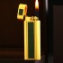 法国dupont都彭打火机镀金小麦穗绿色金沙长款圆柱气体打火机