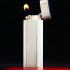法国cartier卡地亚打火机镀银波浪纹长款圆柱气体打火机