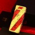 Dunhill登喜路气体打火机间金雕花红色斜条纹珐琅彩