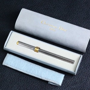 Dior迪奥圆珠笔纯银竖条纹书写工具