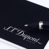 法国Dupont都彭圆珠笔镀银方格纹黑色漆面原盒送礼佳品