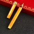 法国cartier卡地亚圆珠笔橙色岩浆纹三色金圆珠笔