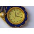 日本御木本MILIMOTO贝壳带珍珠蓝色七宝烧金边精致小台钟
