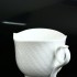 梅森Meissen神奇波浪纯白浮雕茶杯咖啡杯一对