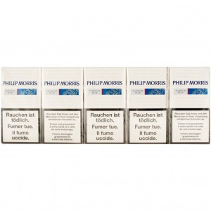 Philip Morris Companies hard boxes are Blue label white 100S